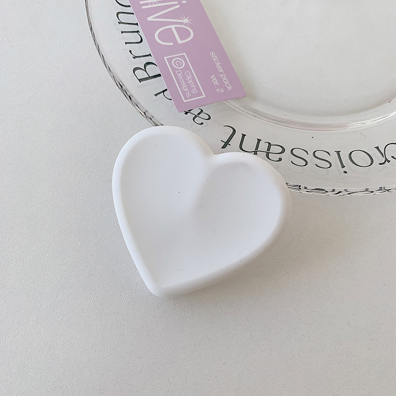 Universal Heart Shaped Phone Holder Finger Grip Bracket Support Telephone Holder Stand: Yellow