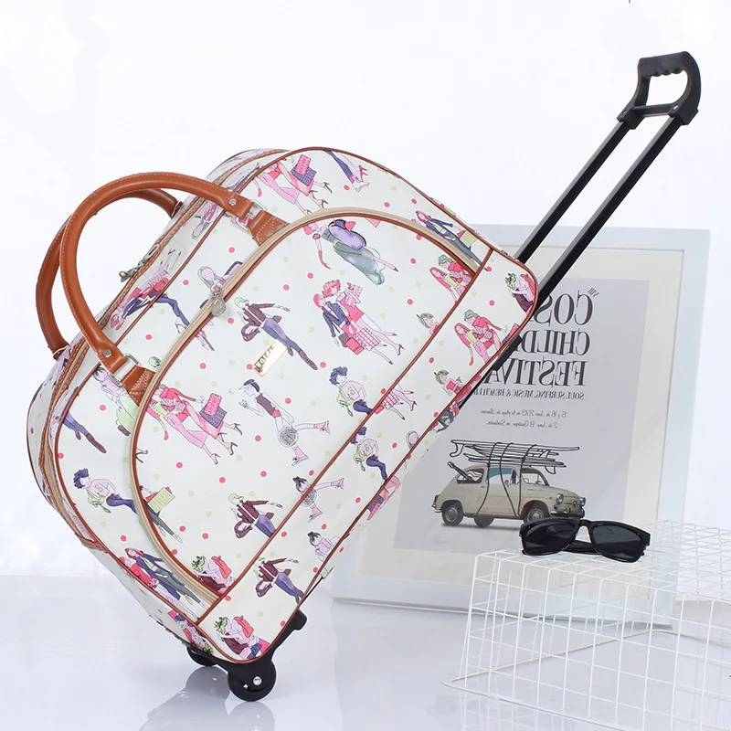 Trolley-Reisekoffer, Reisetasche, Handgepäck, wasserdichter Trolley-Koffer, große Kapazität, Roll-Reisetasche auf Rädern, Boarding-Tasche: Orange