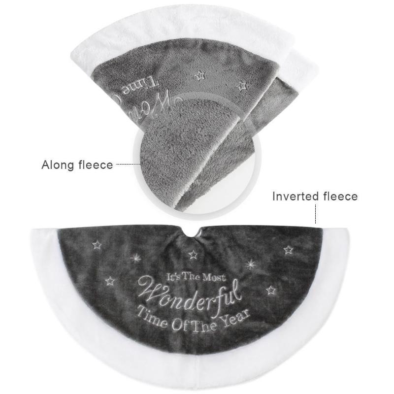 90cm Fleece Kerstboom Rok Borduren Korte Fluwelen Tapijt Mat Kerst Kerstboom Voet Cover Tapijt Voor Thuis jaar