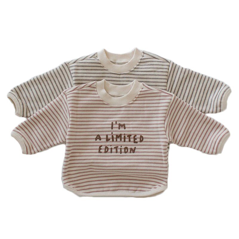 Lente Baby Kleding Jongens T-shirts Voor Kinderen Lange Mouwen Gestreept Baby T Shirts Brief Afdrukken Baby Meisje tee Tops