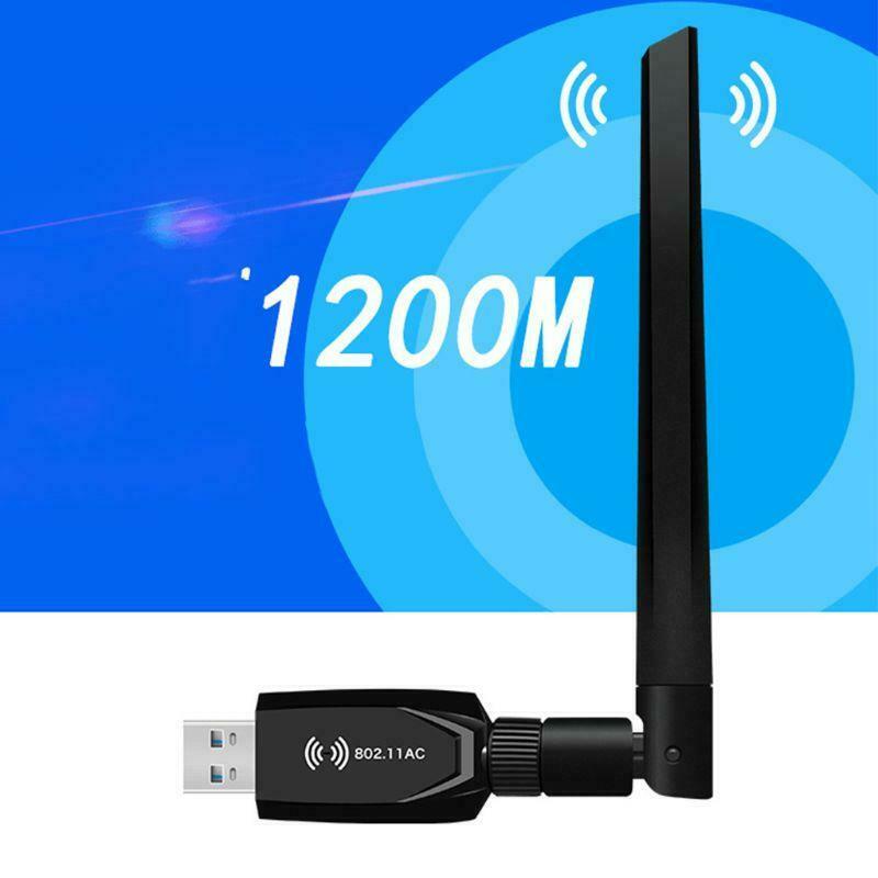 1200Mbps Wifi Adapter 2.4G/5G USB 3.0 Dual Band Wireless Network Card for PC