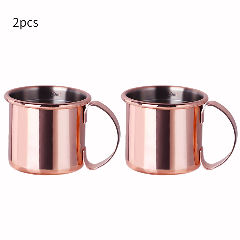 1/2/4 Stuks 2Oz Mini Moskou Muilezel Mok Roestvrijstalen Mokken Gehamerd Verkoperde Bierbeker Mok Bar Drinkwaren Accessoires: Roze