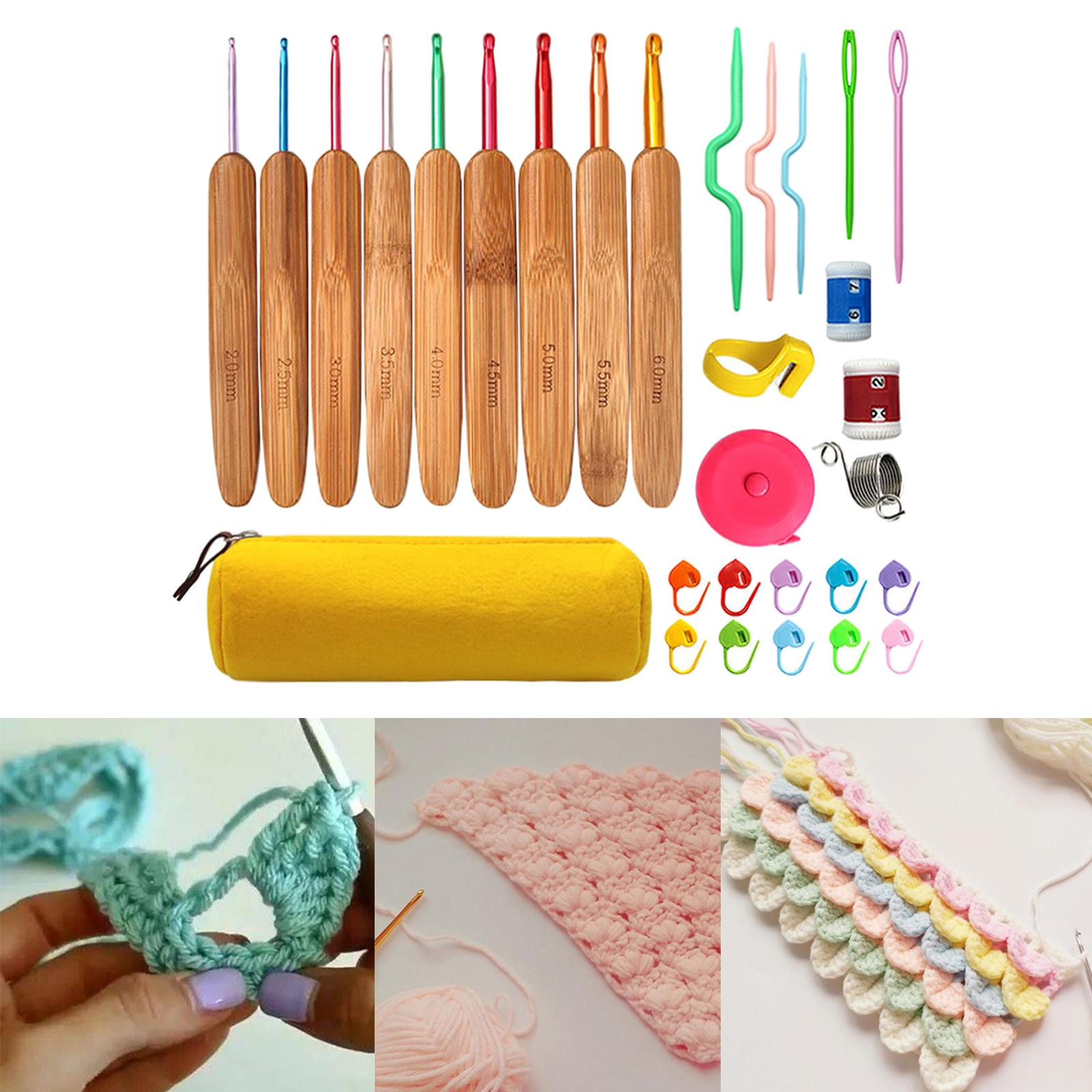 Crochet Hooks Set Kit Ergonomic Yarn Knitting Needles Tools Set for Arthritic Hands Crochet Needle Sewing Weave Tool Accessories