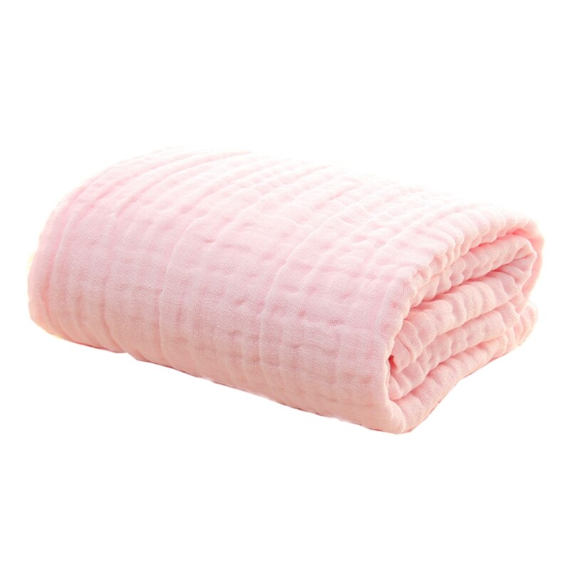 6Layers Cotton Baby Receiving Blanket Infant Swaddle Wrap Blanket Sleeping Quilt X5XE: Pink