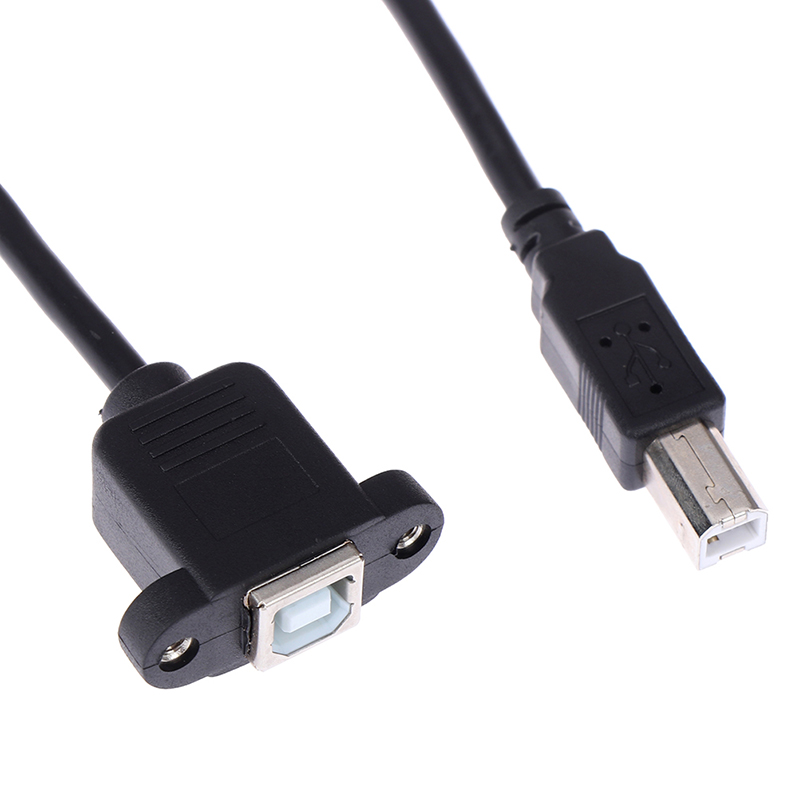 USB 2.0 Type B Male to Type B Female Printer Extension Cable With Panel Mount Screw Hole 30cm Male to Female M/F Extension Cable