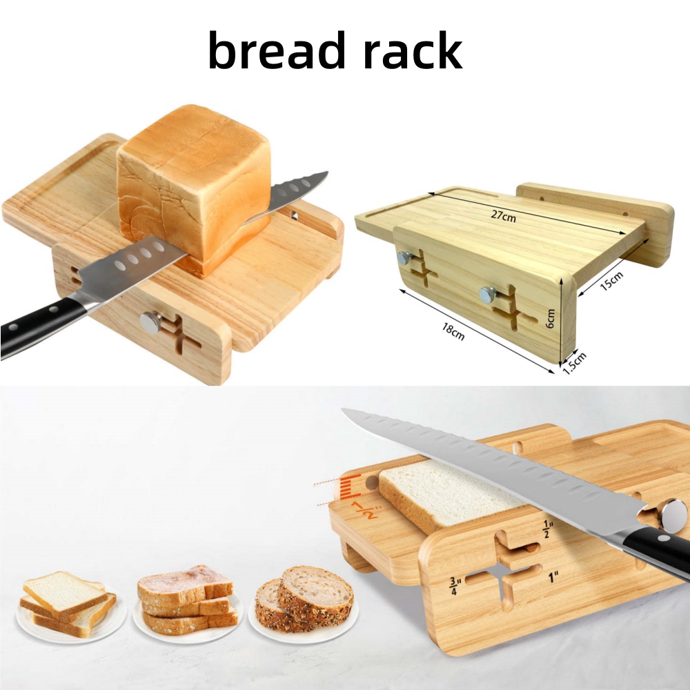 Hjemmelavet brødskærer til køkkenbord, brødskærer til opbevaring, justerbar bagelskærer