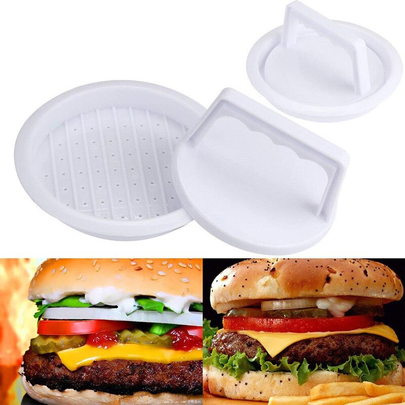 2 st/set rund form hamburgerpress livsmedelsgodkänd plastbiffmaskin kött hamburgare form form nötkött grill hamburgare press