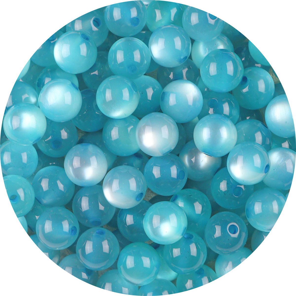 Paquete de 100 Uds. De cuentas redondas de ojo de gato de imitación de resina, cuentas sueltas con agujero recto colorido, accesorios para pendientes de cuentas Diy hechos a mano: Rojo brillante