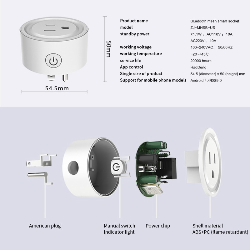 Wireless Remote Voice Control WiFi Smart Plug US Adapter Power Energy Monitor Outlet Timer Socket For Alexa Google Home Hao Deng