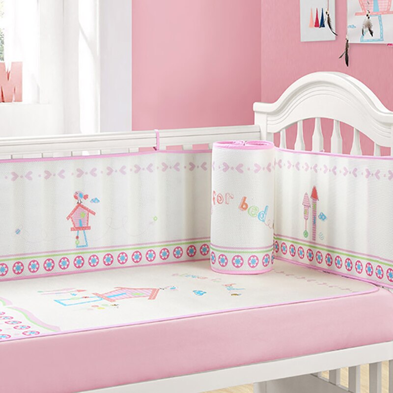 Baby krybbe beskyttelse pad baby seng tegneserie kofanger puder sikkerhed beskyttelse sengetøj sommer åndbar 300cm bhs 008