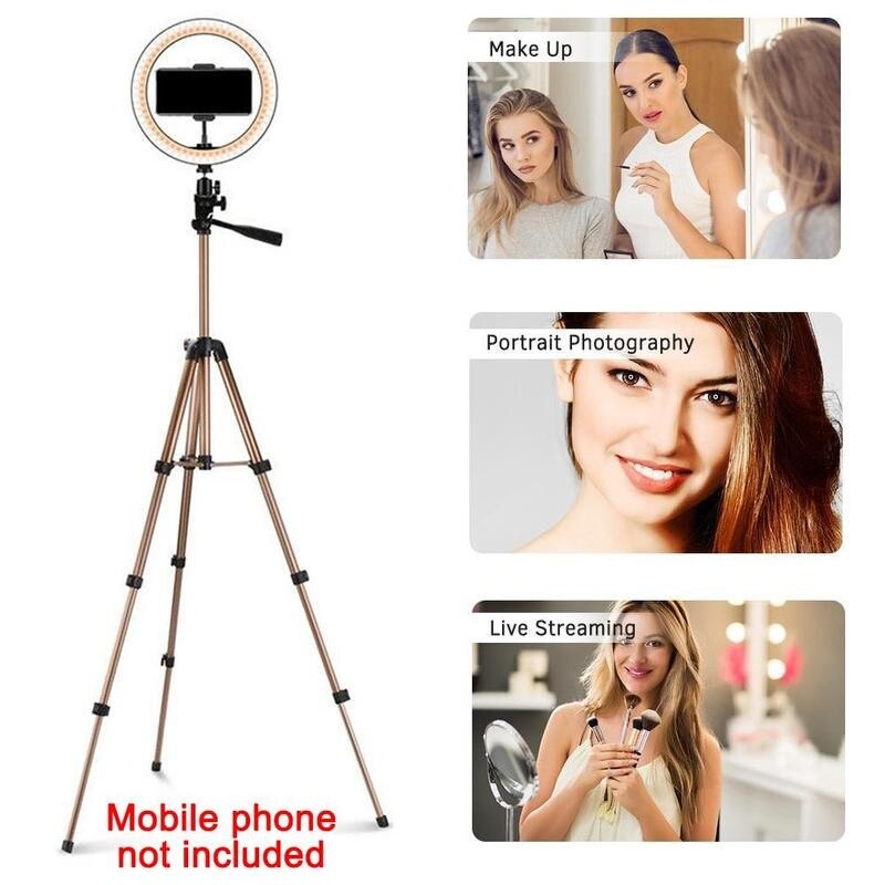 LED Selfie Ring Licht mit 50 Zoll Stativ USB Selfie Licht Ring Lampe Fotografie Ringlight für praktisch Video Halfter