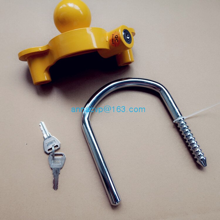 trailer lock, trailer coupling lock, anti theft trailer lock,tow ball coupling yellow hitch lock