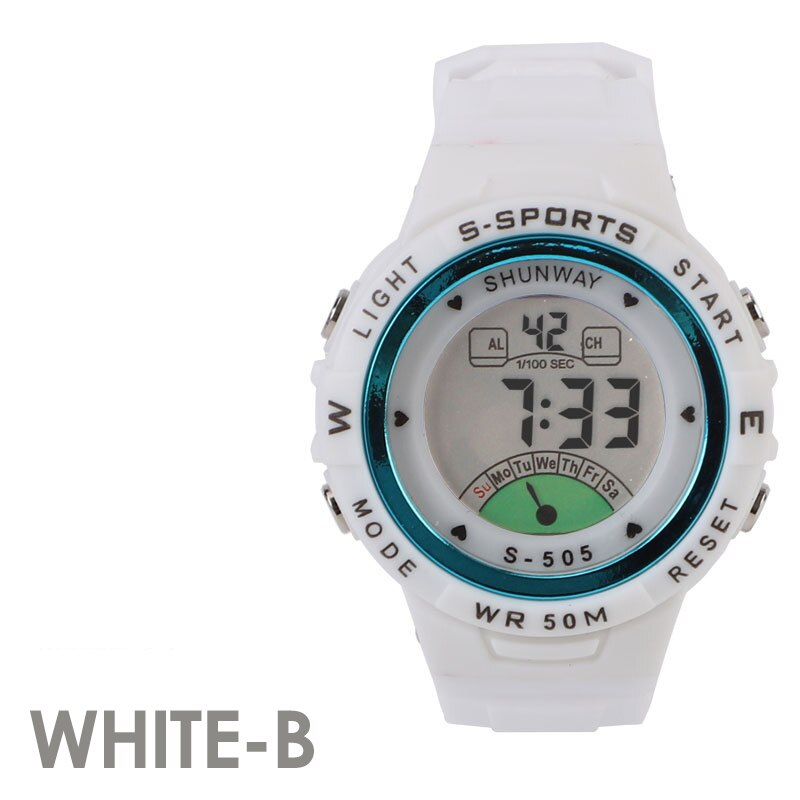 Uthai CE02 Kids Kinderen Horloge Elektronische Quartz Horloge Voor Jongen Meisje 50M Waterdicht Student Sport Horloges Kleurrijke Reloj: White-B