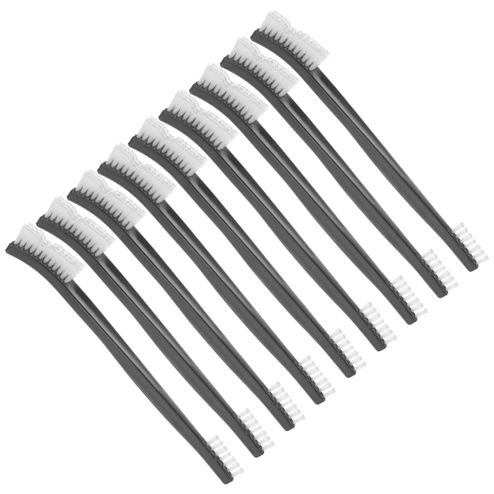 9-delige kunststof borstel met dubbele kop voor het reinigen van pijpen, hoeken, auto-keuken, badkamer, kleine onderdelen, zwarte dunne detaillering