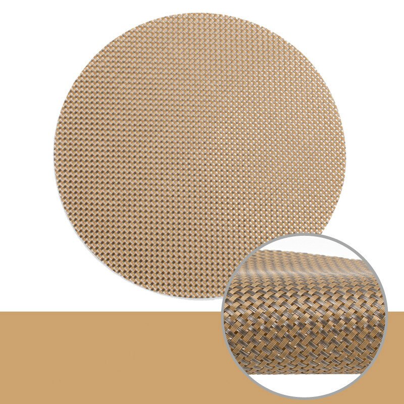 Keukenaccessoires plastic tafel placemats kom kerstmat beker onderzetters set rond geweven pvc isolatiemat pot koffie eetkamer: Weefmat 01