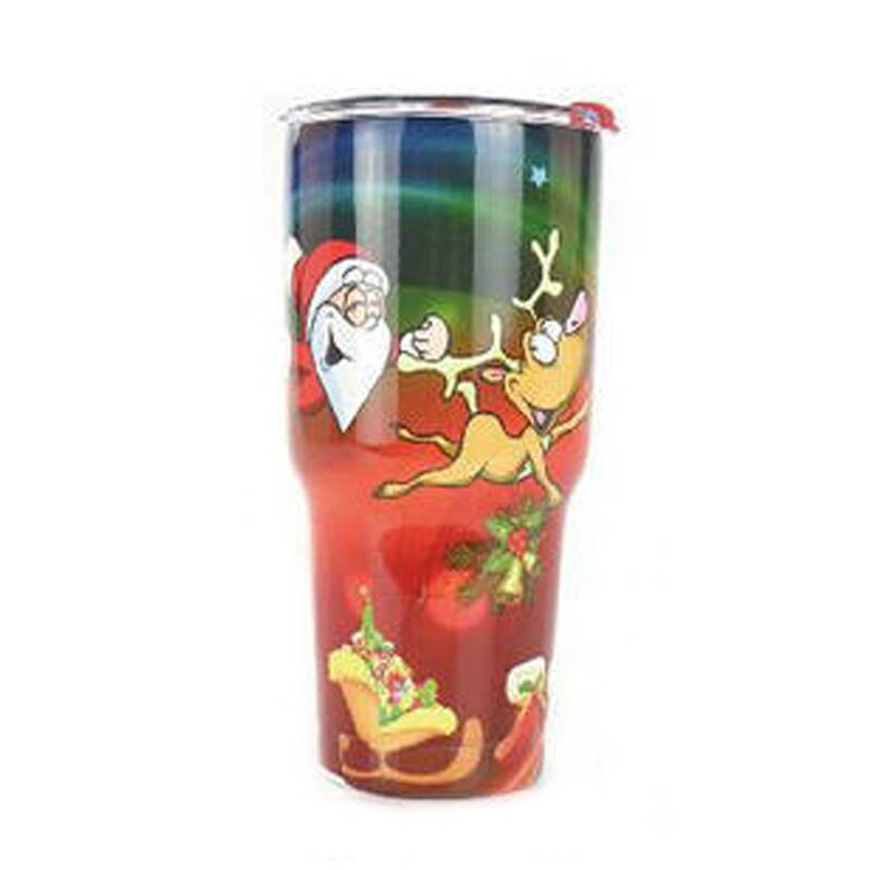 Kerst Watter Battle Ijs Bier Mok 30Oz Vacuüm Koude Roestvrij Staal Auto Cup Huishoudelijke Leuke Kerst Cadeau Cup servies: C