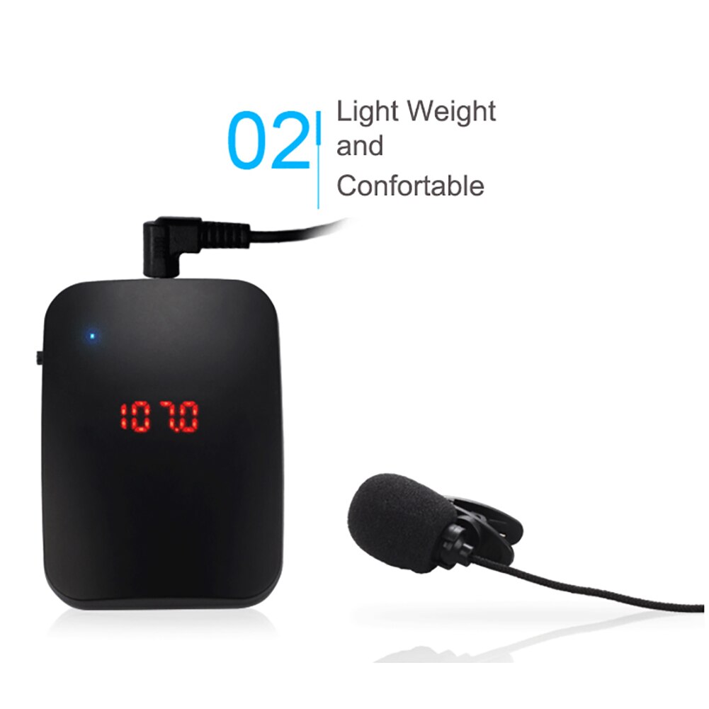 Ulanzi Drahtlose Mikrofon FM Radio Absender Headset Kragen Tour führen Clip-Auf MIC