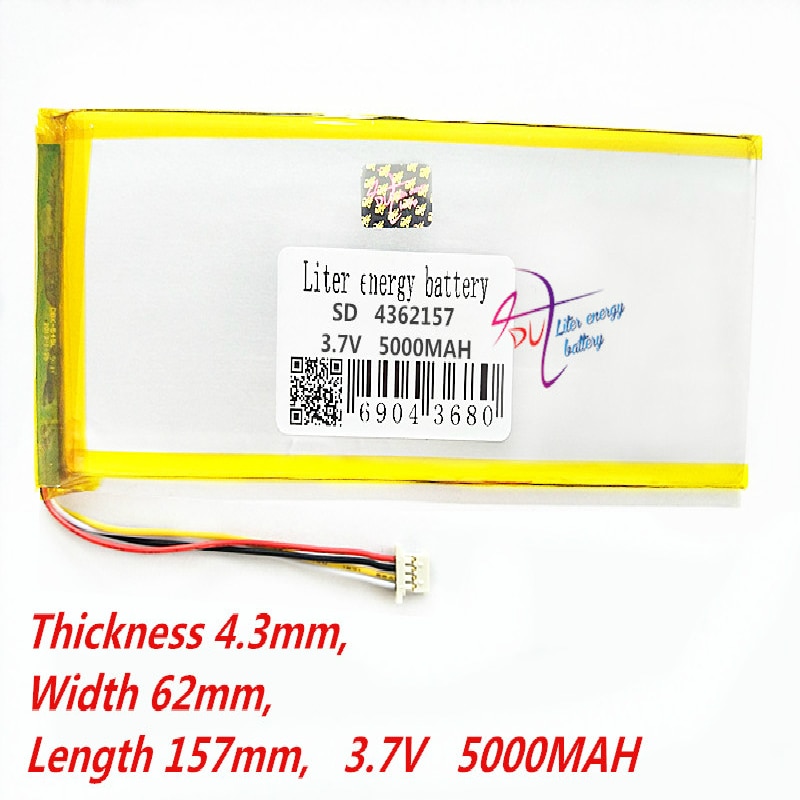 4 thread Liter energy battery 1pcs 4362157 6000MAH 3.7V M80 M80D M802 M809 M50D M50 tablet generation of