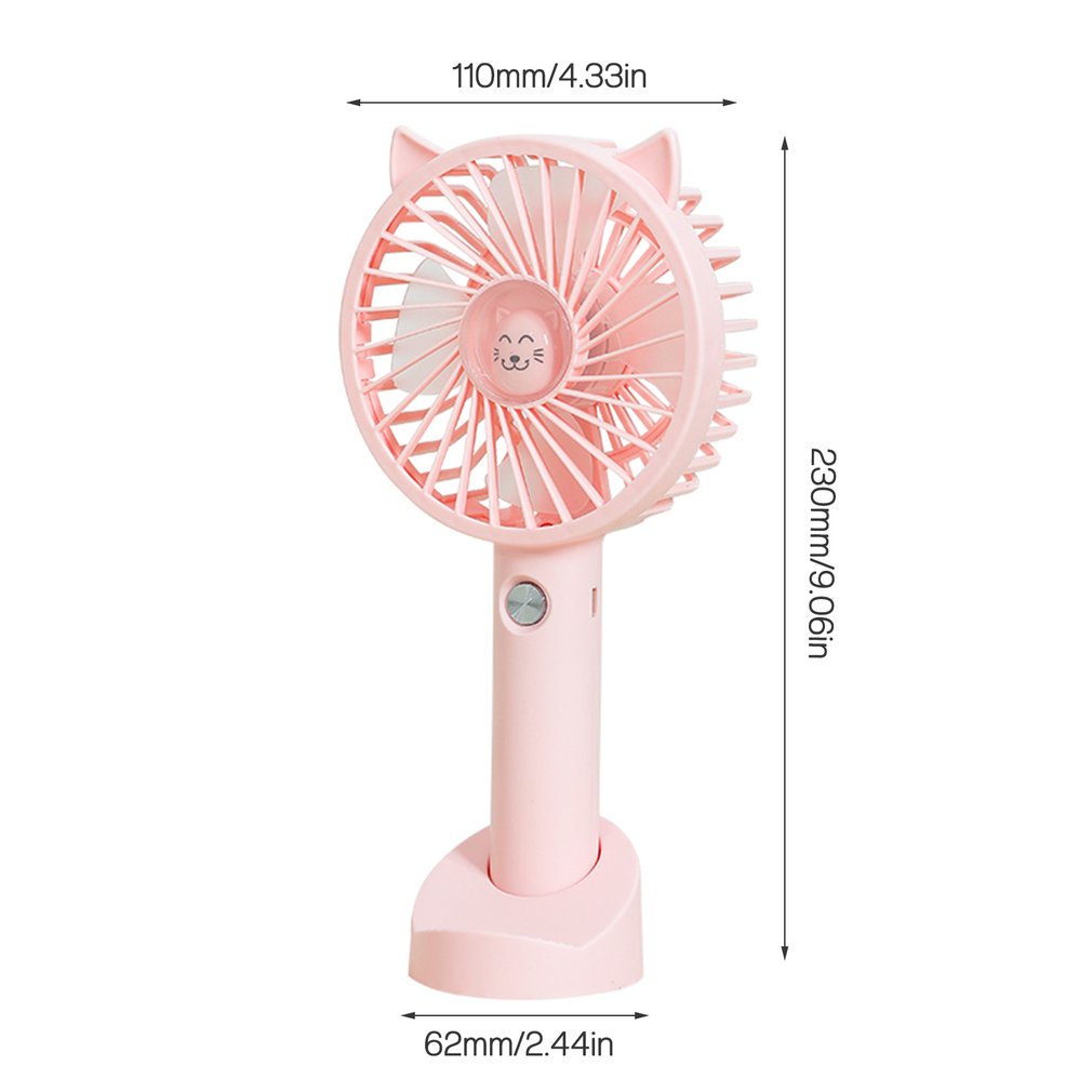 Mini Cat Handheld Fan Portable Usb Rechargeable Fans Cooling Desktop Ventilation Fan With Base 3 Modes For Travel Outdoor: WHITE