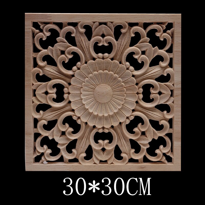 Decoración Ornamental exquisito Natural largo Grande Oval flor muebles de madera paredes gabinete apliques de madera Calcomanía para madera Onlay: B105-7