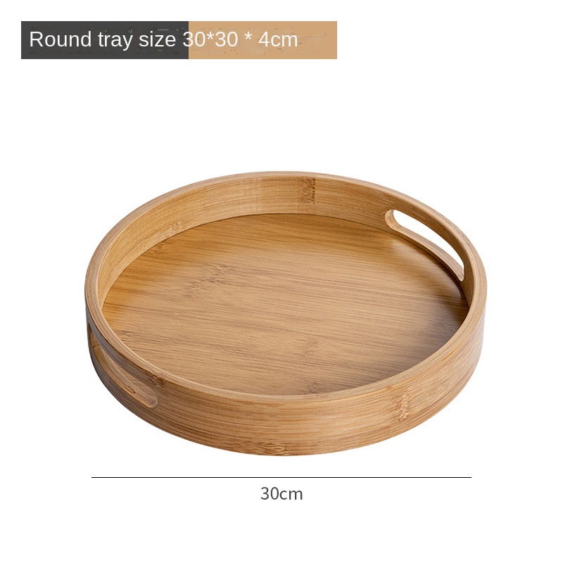 Japanse Stijl Ronde Lade Voedsel Serveren Plaat Hout Snack Deseert Plaat Teaboard Voor Thuis Wf: Bordeaux