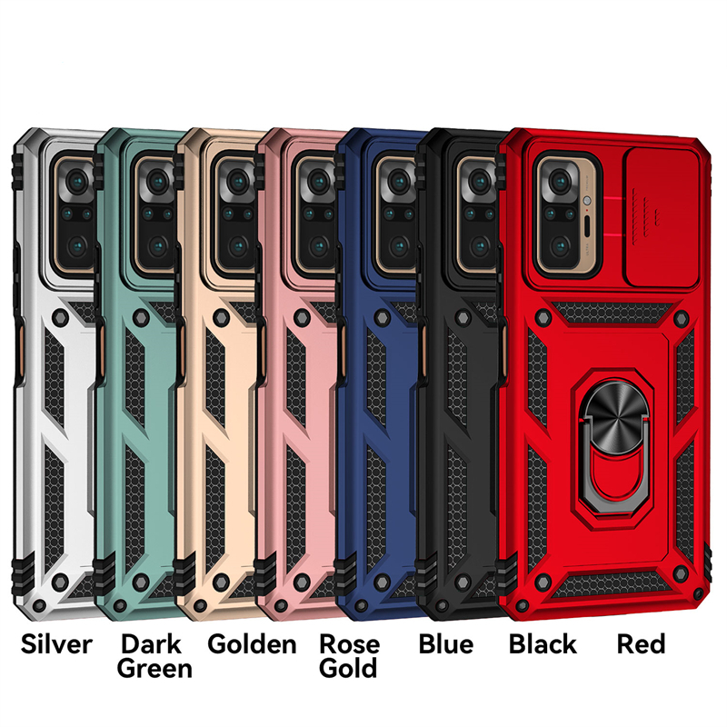 Voor Xiaomi Redmi Note 10 Pro Case Cover Redmi Note 10 Pro Capa Slide Camera Lens Schokbestendige Ring Houder Fundas Redmi Note 10 Pro
