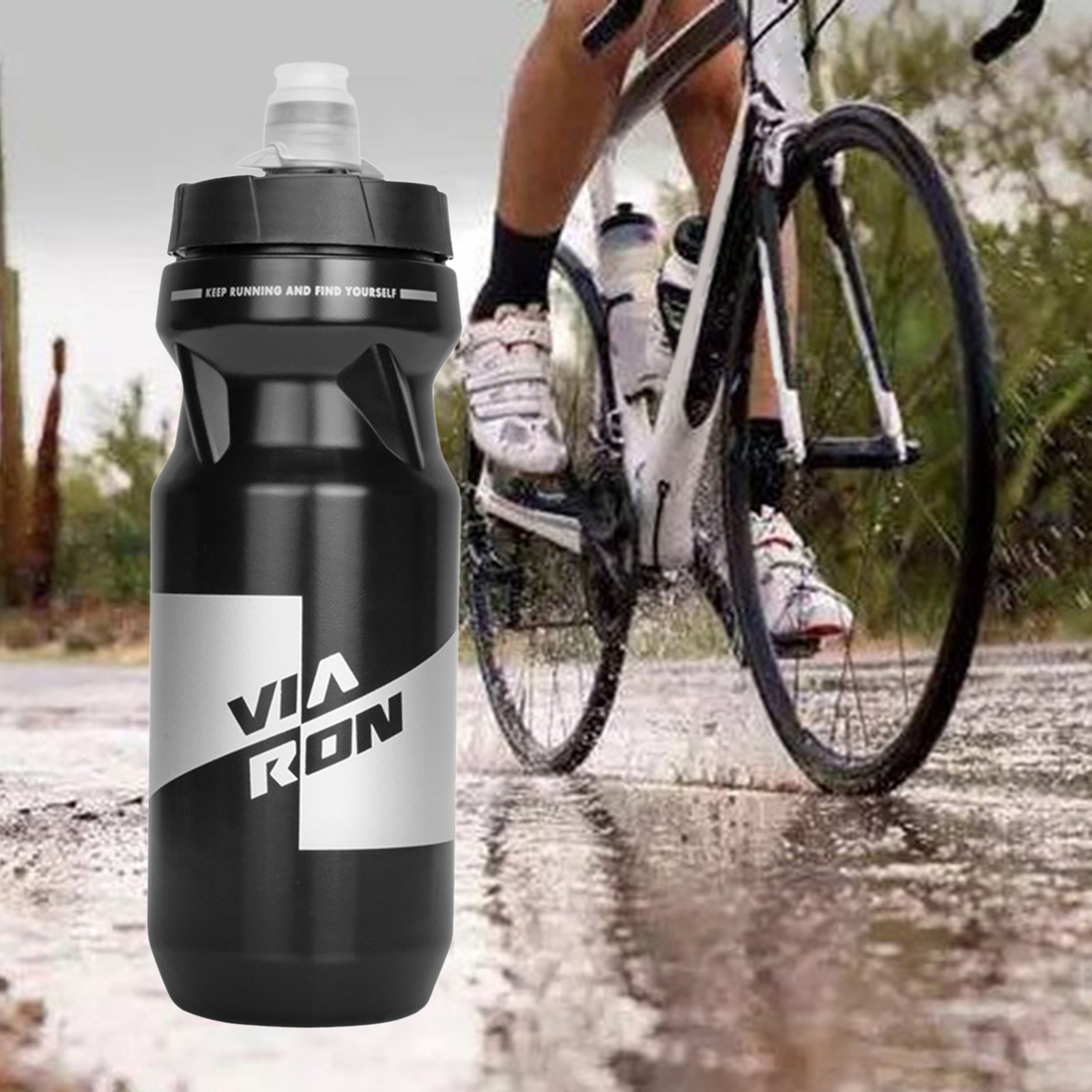 650ml Squeeze Water Bottle, Sport Water Bottle, Squeeze Bottle, for Outdoor Workout Fitness Road Bike Lightweight Durable: Black 