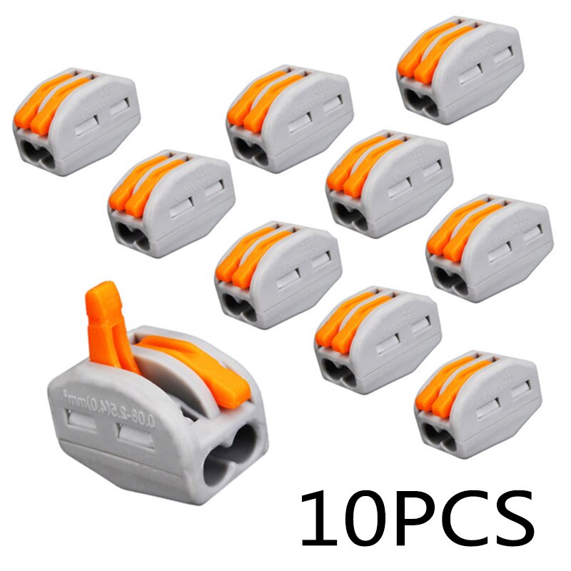 Measuring Connector Terminal 10pcs Spring Lever Block Electric Cable Wire 2-Pin 32A Way Quick-Direct