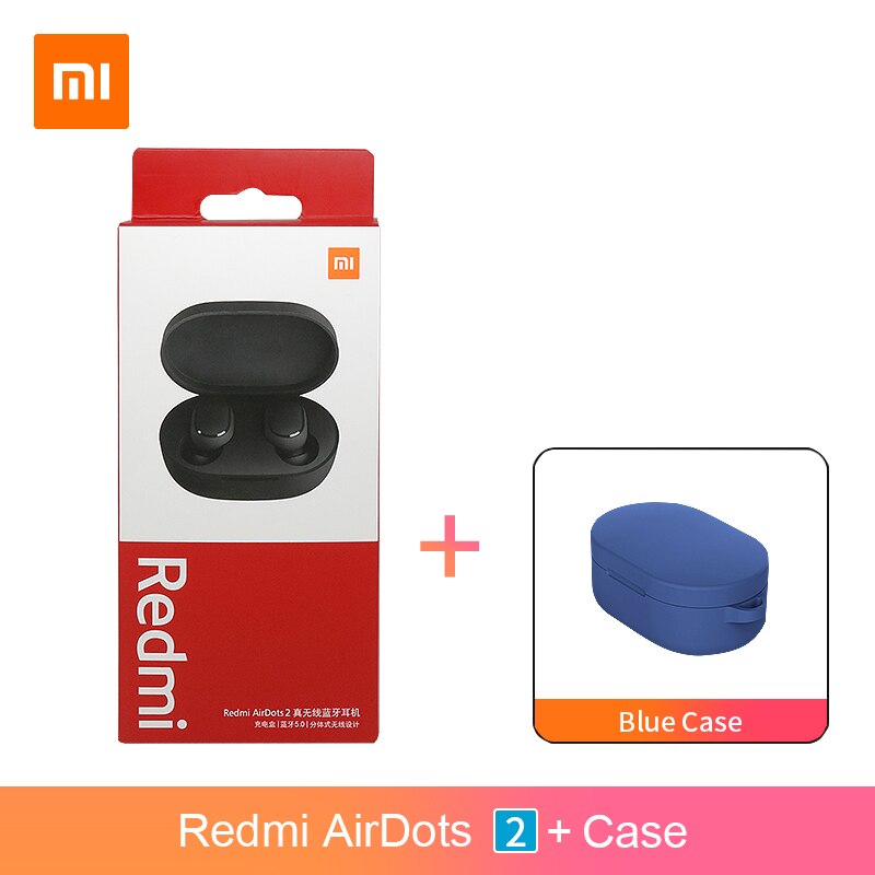 Xiaomi-auriculares inalámbricos Redmi AirDots S Redmi AirDots 2 TWS, originales, Bluetooth 5,0, reducción de ruido con micrófono, enlace automático: 2 add blue case