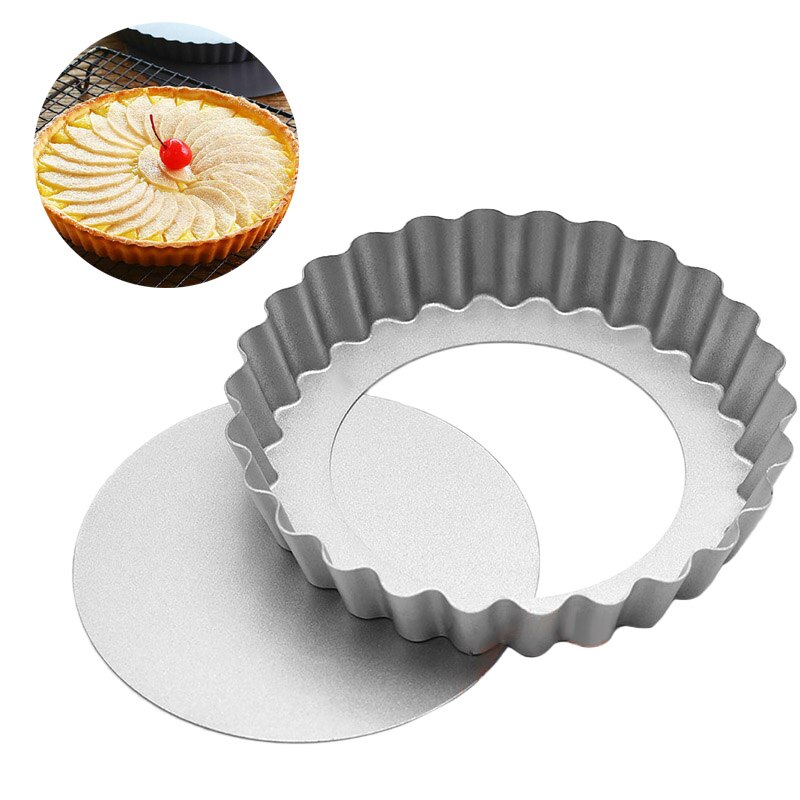 1X Home Egg Tart Pie Pan Fluted Cake Baking Tray Non Stick Mold Tool Practical 1 Pc Portable