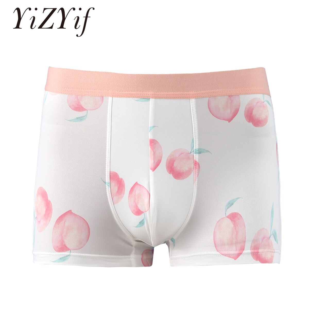 Man Kawaii Cute Boxer Briefs Elastic Waistband Cartoon Fruits Print Silky Shorts Underwear Couple Shorts Cotton Panties