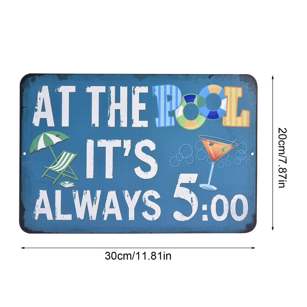 30*20cm Aluminum Alloy Swimming Pool Decoration Sign Warning Rules Sign Outdoor Summer Decoration Pendant Accessories Supplies: E