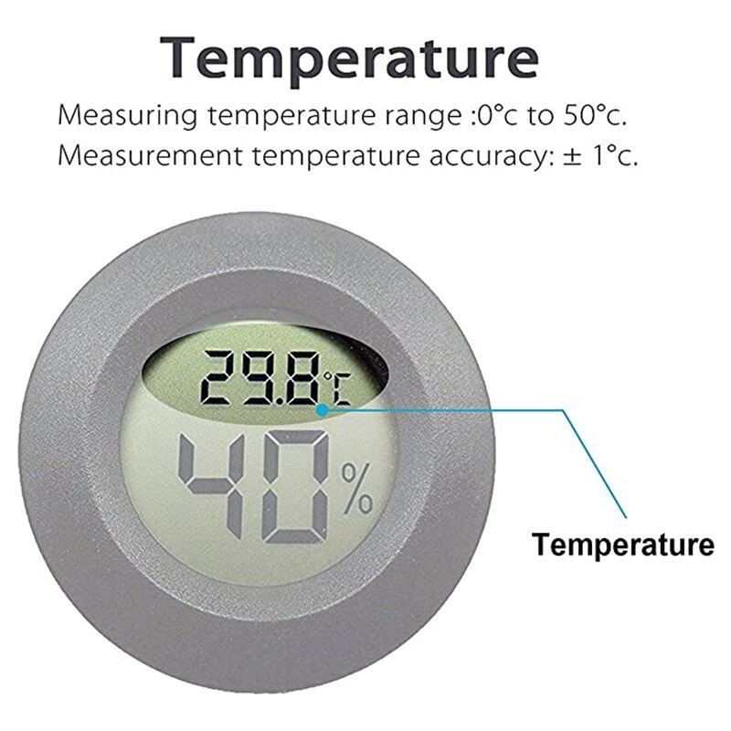 Practical 4PCS Mini Digital Weather Gauge Indoor Thermometer LCD Monitor Temperature for Humidor Greenhouse Jar Incubators Repti