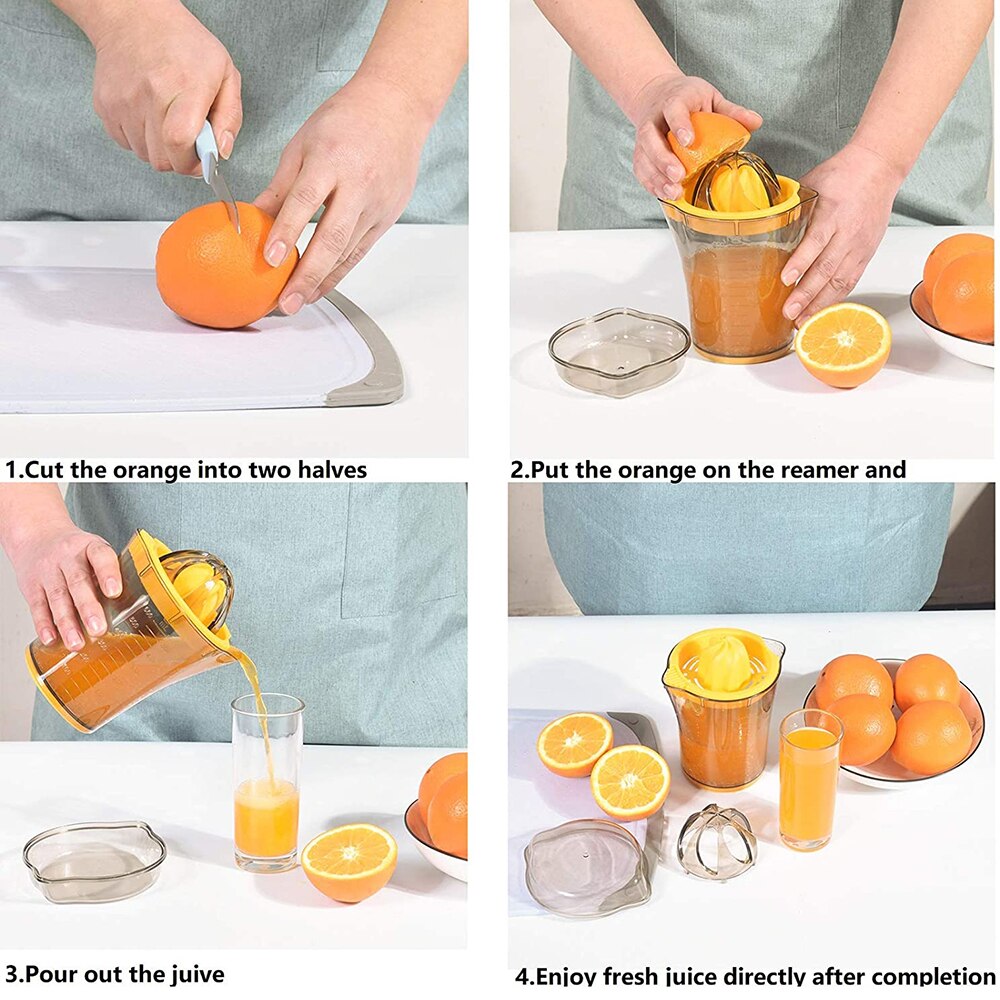 Kitchen Accessories Manual Plastic Fruit Tool Orange Lemon Squeezer Juicer Machine Portable Citrus Juicer Scale Cup Bottle