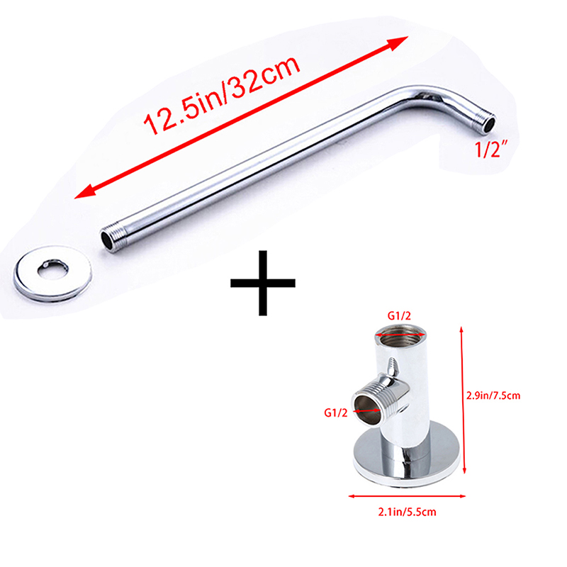 90/135 grad Dusche Kopf Verlängerung Arm Multisize Edelstahl Wand Montiert Rohr Dusche Kopf Arm für Bad Ersatz: 32cm with Base