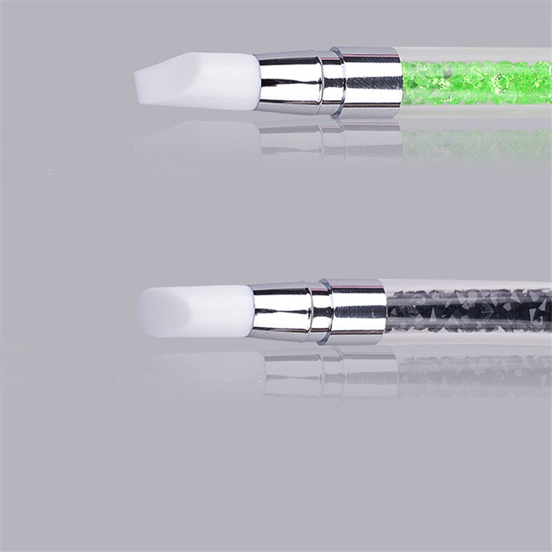 Pincel para pintar Nail Art, 1 unidad, 2 formas, silicona, grabado de huecos herramientas de manicura de decoración de uñas # G-B061
