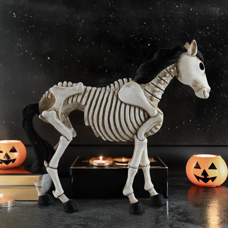 animale scheletro arredamento spettrale scheletro modello di cavallo scheletro di cavallo statua d'arte in resina per feste di Halloween