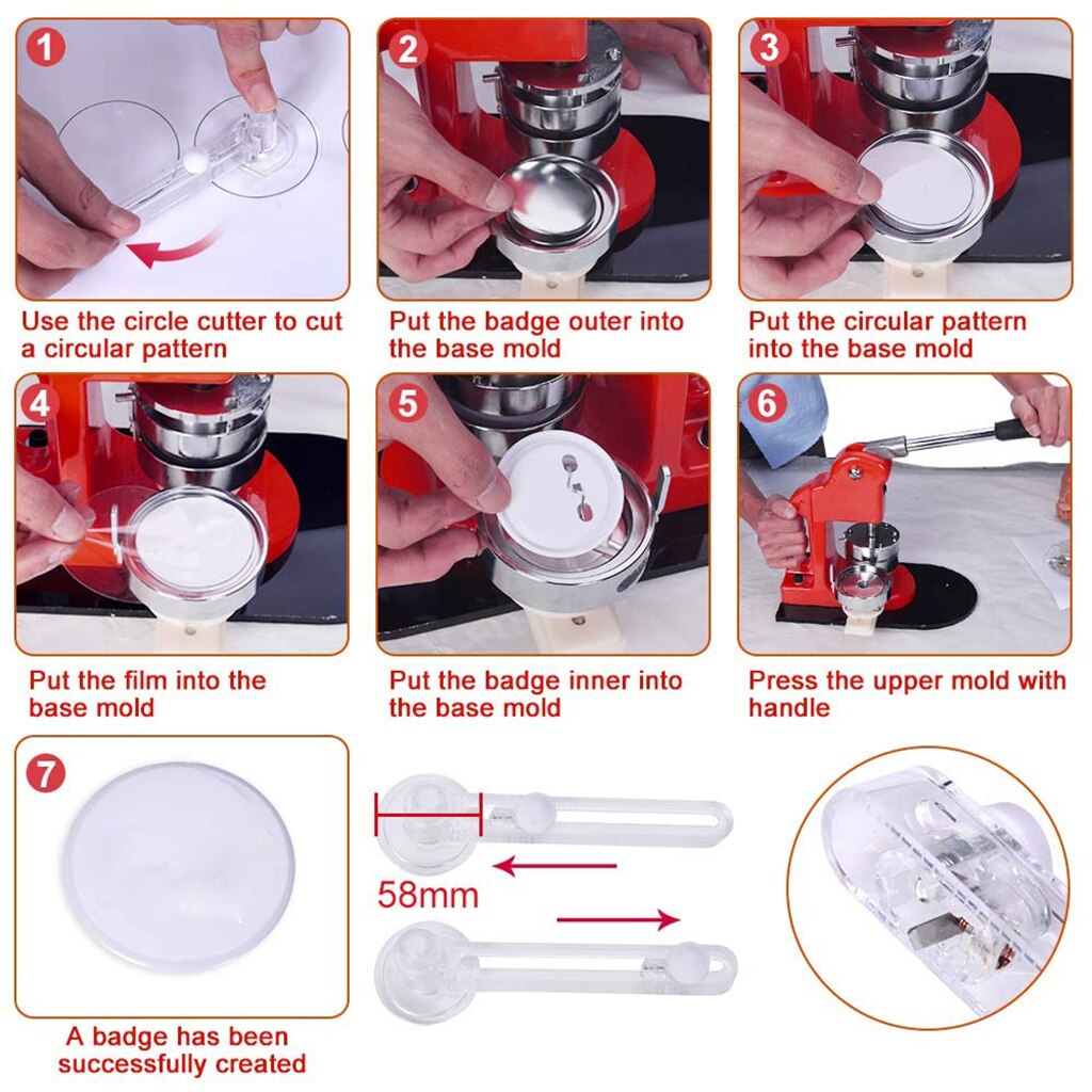 Acrylic Badge Circle Cutter for Button Maker Machine DIY Cutting Tools For Right and Left-handed Users
