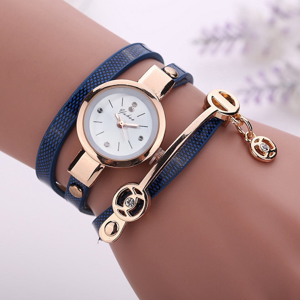 Reloj de pulsera con correa de Metal para mujer, de cuarzo, de ,: F
