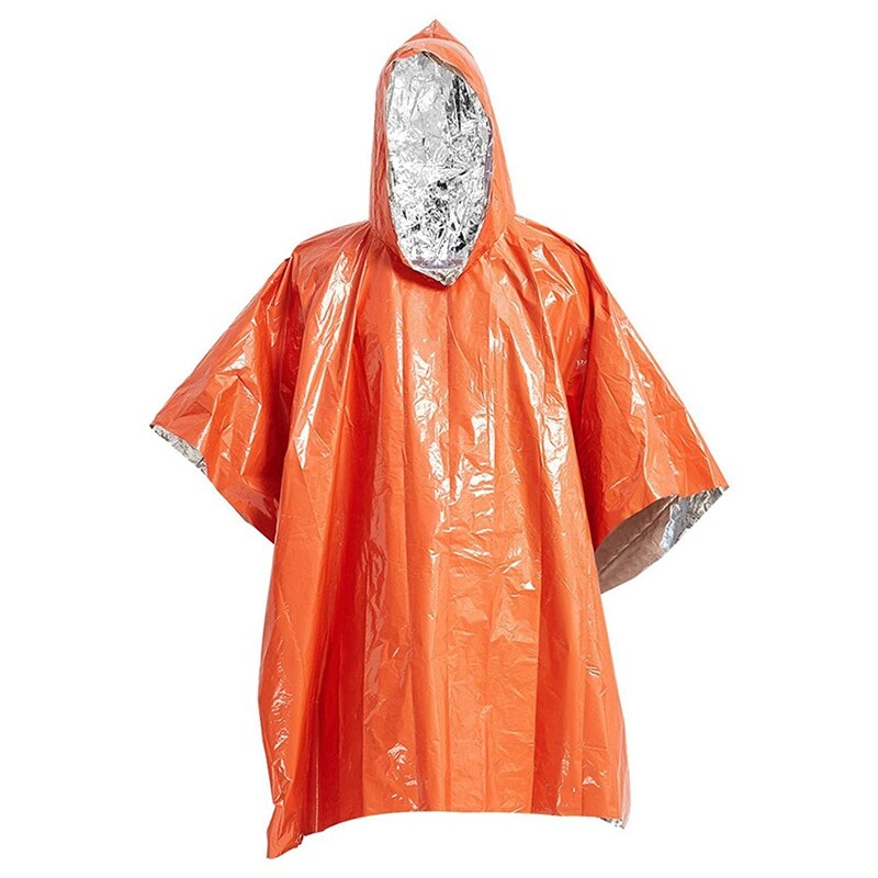 Poncho De Survie D'urgence  Lot De 4 , Couverture Thermique Portable Capuche Double Face Isolation Thermique Et Impermeable 97042947