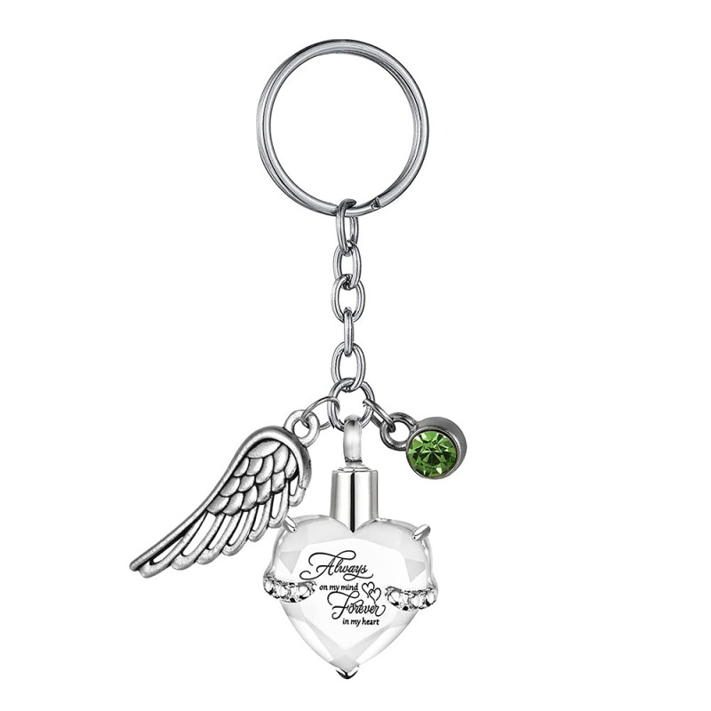 1PC Bunte Herz knapp aufbringen Feuerbestattung Asche Schmuck Keychain Haustier Denkmal Hund Katze Urnen DIY Liefert: 1