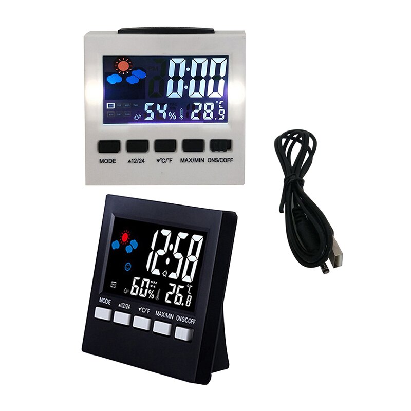 Electronic Digital Alarm Clock Digital Clock Calendar Voice Control LCD Screen with Backlight Display for Home Bedroom or Office