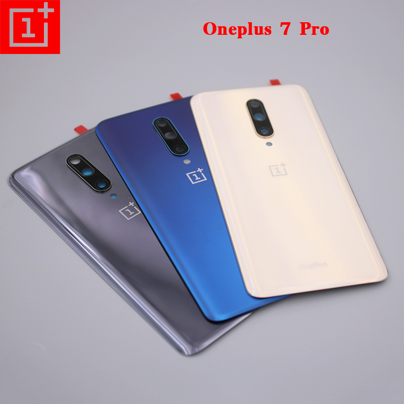 Original Oneplus 1 + 1 + 7 T 7 T carcasa trasera de vidrio de la puerta trasera Reparación de reemplazo de teléfono caso 7 7 T Pro con lente de la cámara