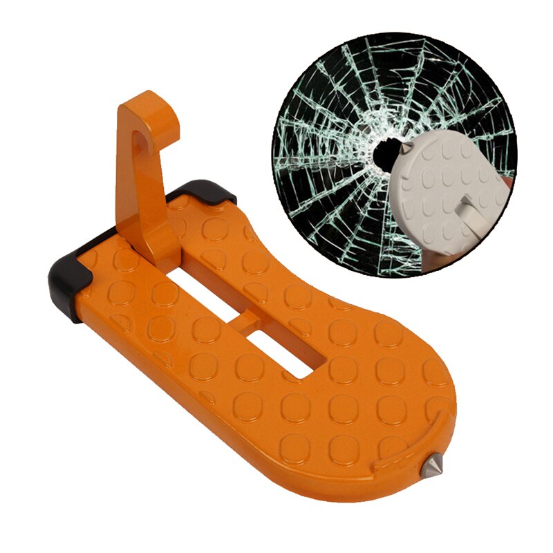 Crochet de verrouillage de porte de voiture pliant, Mini échelle à pédale pour outil de toit de voiture: Orange