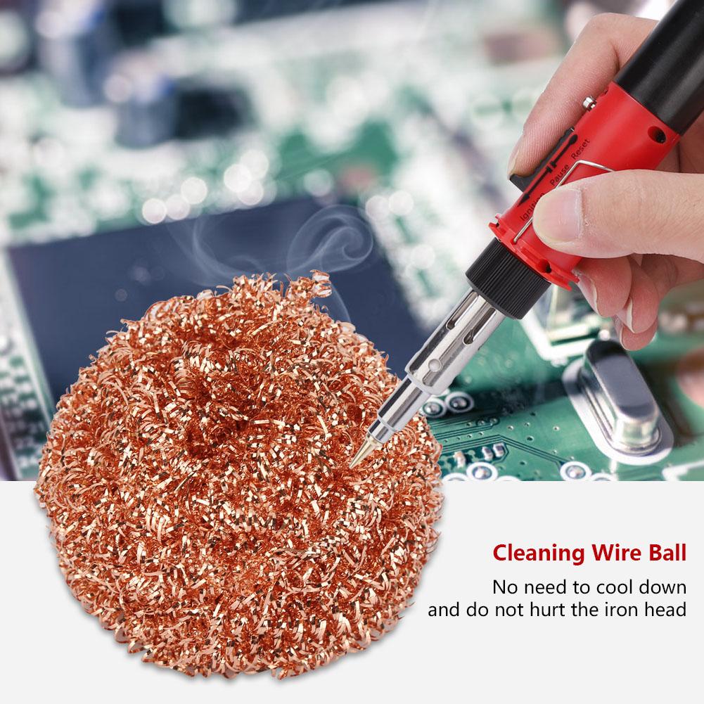 Cleaning Ball Desoldering Soldering Iron Mesh Filter Cleaning Nozzle Tip Copper Wire Cleaner Ball Metal Dross Box Clean Ball