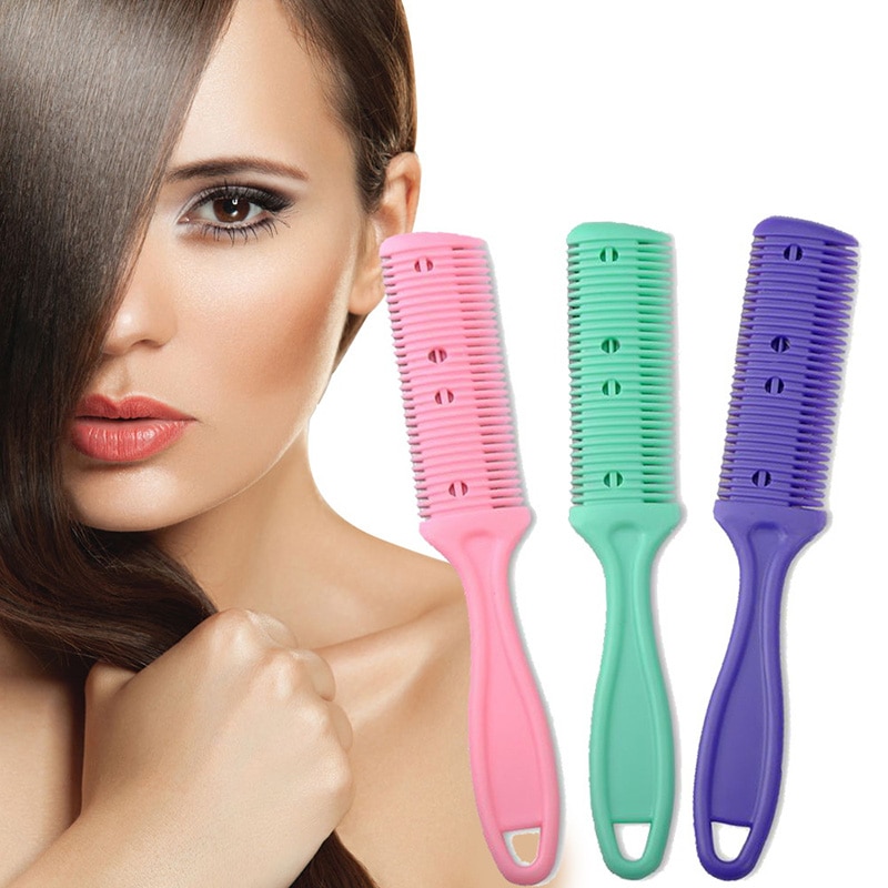 1pc Hair Cutting Comb Double Sided Hair Styling Razor Thinning Shaper Hair Brushes With Razor Blades Hair Salon DIY Styling Tool