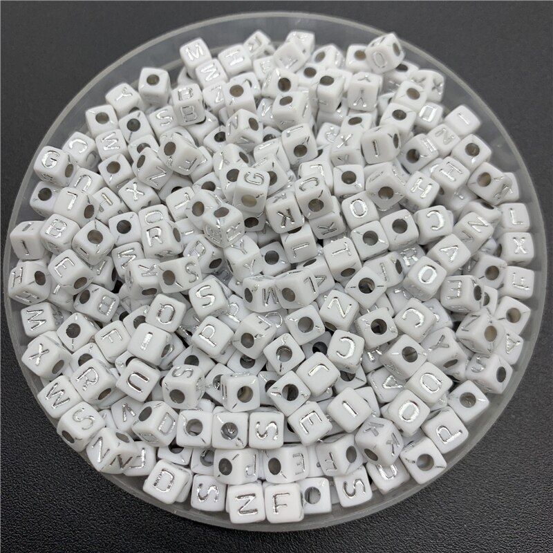 100 teile/los 5mm Acryl Abstandshalter Perlen knapp Perlen Platz Alphabet Perlen Für Schmuck Machen DIY Handgemachte Accessoires: 03