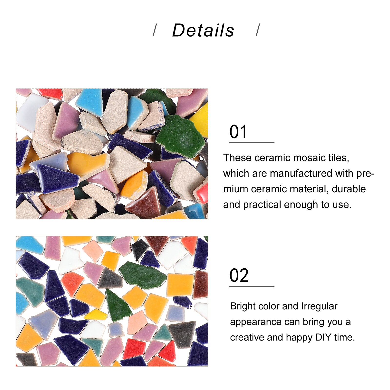 200g Colorful DIY Mosaic Tiles Pretty Ceramic Mosaic Tiles Delicate Mosaic Tiles