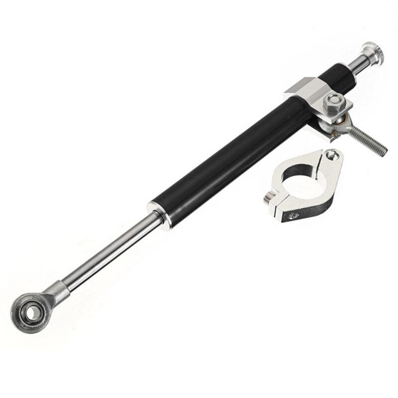 1 pieza de amortiguador de dirección de motocicleta negro, horquilla estabilizadora, piezas de aluminio: Negro