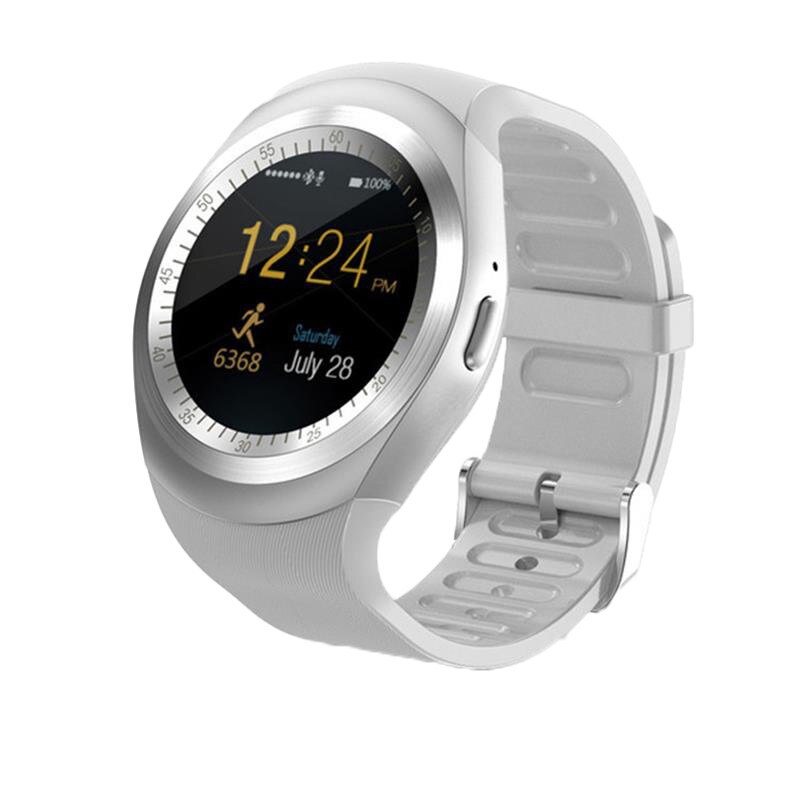 Y1 montre intelligente Bluetooth Relogio Android Smartwatch prend en charge la carte Nano SIM et la carte TF montre intelligente unisexe: WHITE